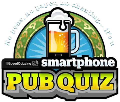 SpeedQuizzing smartphone pub quiz logo: no pens, no paper, no cheating
